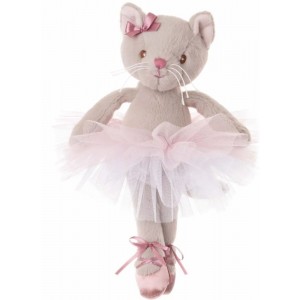 Plyšová mačička Sweet Albertina v ružových baletných šatôčkach s mašličkou 25 cm Bukowski design 40846