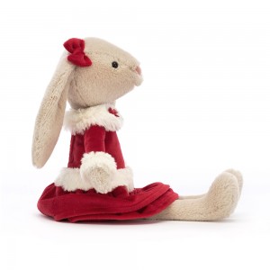 Plyšový svetlohnedý zajačik Lottie Festive vo vianočných šatách Jellycat 27 cm 38539 