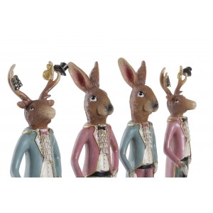 Polyresinová postavička ako dekorácia zajaca alebo jeleňa v štyroch variantoch 10 x 10 x36 cm 35313