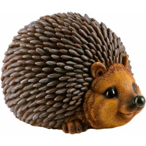 Polyresinová postavička bacuľatého hnedého ježka s veľkými očami 21 cm 37414