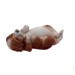 Polyresinová postavička hnedo-bieleho psíka menom Bock 21 cm 37425