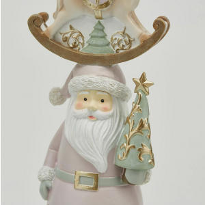 Polyresinová vianočná dekorácia svietnika na vysokú sviečku s vianočným dekorovaním v zlatej kombinácii 52 cm EDG 42037