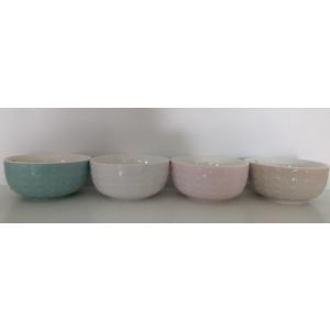 Porcelánová miska so srdiečkami ružová, modrá, hnedá, alebo biela 14x7 cm 33145