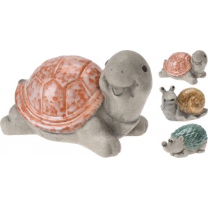 Porcelánová sivá dekorácia v tvare zvieratka s farebnými prvkami 12 x 7 x 9 cm 37696