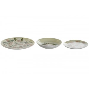 Porcelánový plytký tanier s motívom kvietkov v krémovom prevedení a priemerom 27 cm 39557