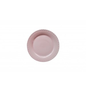 Porcelánový tanier v ružovej farbe v retro štýle so srdiečkovým motívom a vrúbkami 19 cm Isabelle Rose 39067
