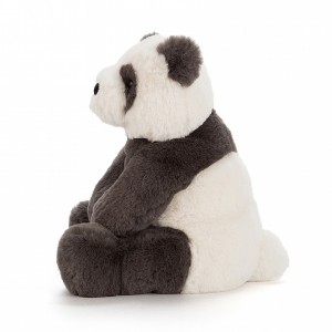 Prítulná plyšová panda s huňatou sivo-bielou kožušinkou Harry Panda Cub 37 cm JellyCat 41157