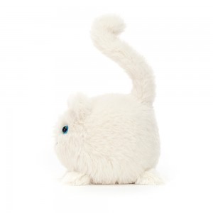 Rozkošné biele plyšové mačiatko so šibalským úsmevom a dlhým huňatým chvostom Jellycat Kitten Caboodle Cream 10 cm 37342