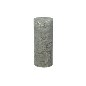 Rustikálna stĺpová sviečka v olivovej farbe 25x10 cm Chic Antique 33774