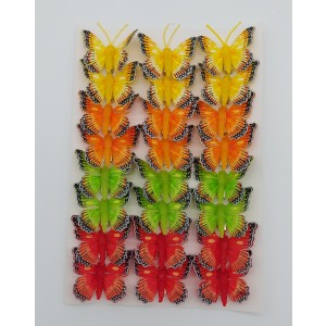 Set dvadsaťštyri motýľov na štipcoch v krabičke v štyroch prevedeniach 5 cm 39431