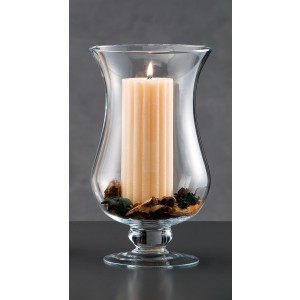 Sklenená transparentná váza s hladkým povrchom na stopke 18 x 30 cm 39036