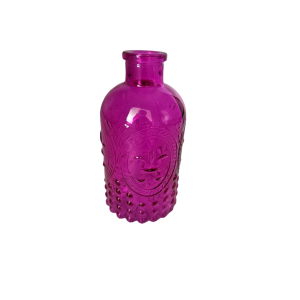 Sklenená váza s dekorovaným povrchom v ružovom farebnom prevedení 13 cm Lauco Bloemisterijgroothandel 41590
