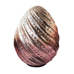 Sklenené vajíčko v ružovom farebnom prevedení v jednoduchom štýle s dekorovaním 18 x 18 x 25 cm 39871