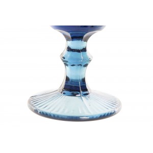 Sklenený pohár na stopke v modrom farebnom prevedení na víno 325 ml 37561