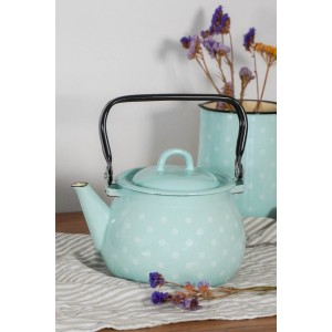 Smaltovaný čajník v modrom farebnom prevedení s bodkovaným vzorovaním 2,5 litra Isabelle Rose 41181