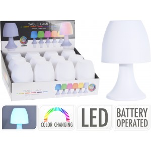 Stolná LED lampa v bielom farebnom prevedení s meniacimi sa farbami 19 x 12 cm 43053 