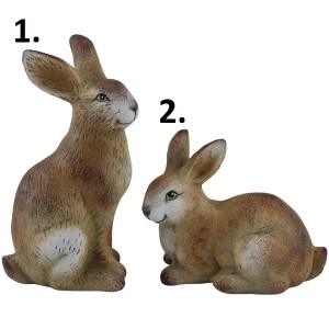 Terakotová dekorácia hnedého zajačika v dvoch prevedeniach  39505