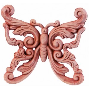 Terakotová dekorácia vyrezávaný motýľ 16 cm 34466