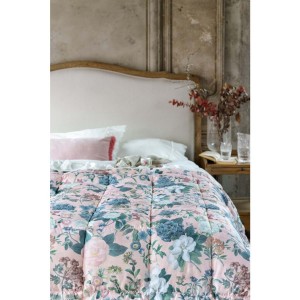 Textilný prehoz v ružovom farebnom prevedení s kvietkovaným dekorovaním 260 x 260 cm Blanc Maricló 42508