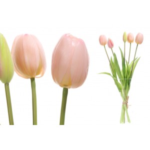 Svetloružová kytica piatich tulipánov 40 cm 28425