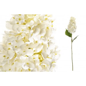 Umelá dekorácia hortenzie - Hydrangea v bielom farebnom prevedení na dlhej zelenej stonke 85 cm 42761