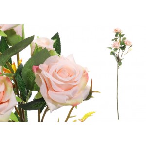Umelá dekorácia ruže v svetlolososovej farbe na dlhej stonke 62 cm 38507