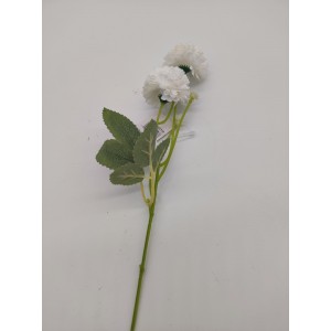 Umelá dekorácia vetvičky bielych kvietkov chryzantémy na stonke 25 cm 37913