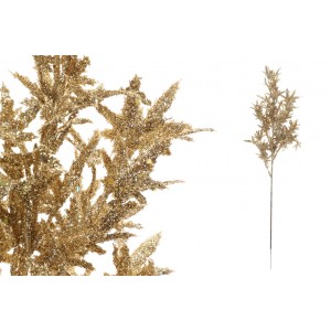 Umelá zimná dekorácia vetvičky v zlatom farebnom prevedení s trblietkami 51 cm 38699