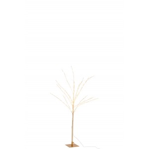 Umelý vianočný svietiaci zlatý stromček na zlatom podstavci s LED žiarovkami 51 x 51 x 99 cm Jolipa 42303
