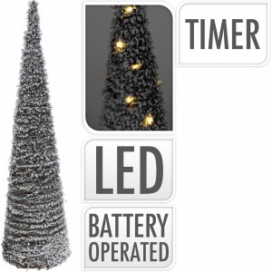Vianočná dekorácia zasneženého vianočného stromčeka s 40 LED žiarovkami 80 cm 38305